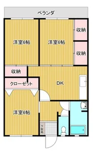 スカイコート大石町 1【6階】の間取り