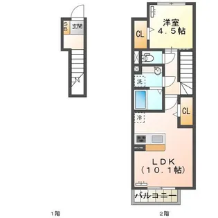 グランテージ上浜【2階】の間取り