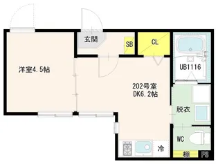 (仮称)梅田六丁目8 Designers DiiRA【2階】の間取り