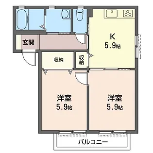 グリーンヒルズ田村 H棟【1階】の間取り