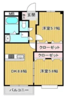 クレスト大善寺【2階】の間取り