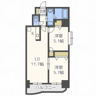さくらハイツ2【10階】の間取り