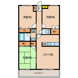 メルヴェール常盤平【3階】の間取り