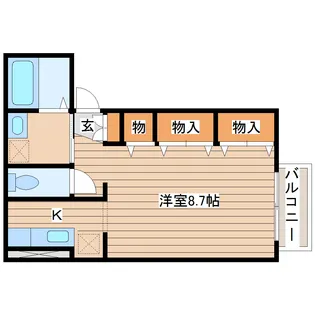 ヴィラージュ輝B【2階】の間取り