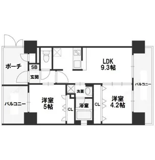 エステムコート梅田・天神橋IIグラシオ【4階】の間取り