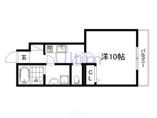 シャルメーヌ城南【1階】の間取り