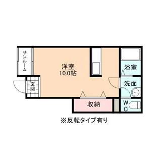 ワンルームマンションカナディアン【1階】の間取り