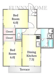 リトルプールC【1階】の間取り