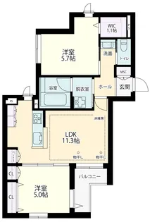 セノーテ南台【3階】の間取り