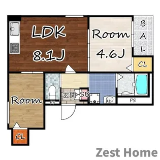 ハルカス武庫川【2階】の間取り