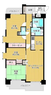 ダイアパレス平成通り【6階】の間取り