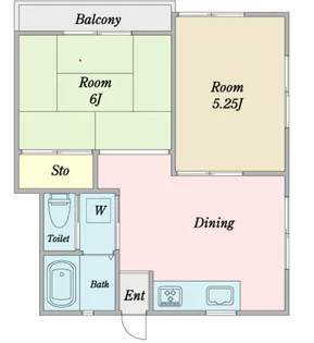 伸栄ハイツ松飛台【1階】の間取り