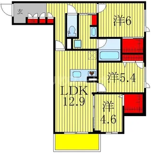 シャーメゾン アクシスII【2階】の間取り