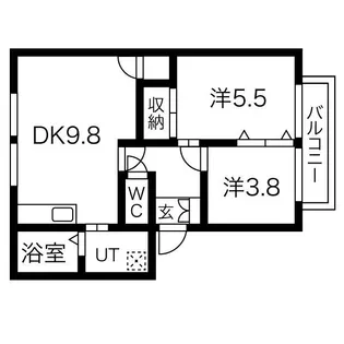 メゾンシュクセ A棟【2階】の間取り