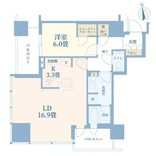 ブランズ渋谷桜丘【18階】の間取り