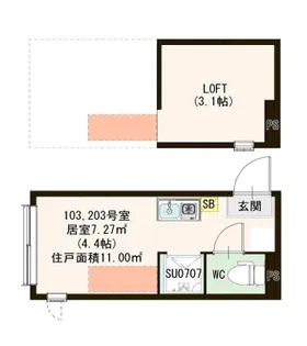 S.T Riverside(エスティーリバーサイド)【2階】の間取り