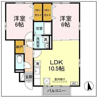 ブランシェコート B【1階】の間取り
