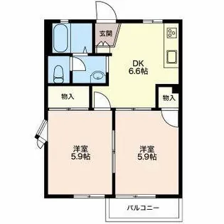フレグランス田園B【1階】の間取り