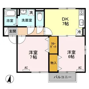 シャルム クラルテ B【2階】の間取り