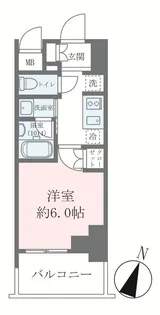 クレストコート靱公園THE CLASS【6階】の間取り