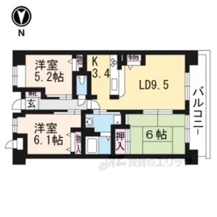 エレガンス寿【1階】の間取り
