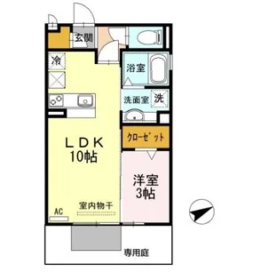 アンベリール堀の内【1階】の間取り