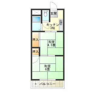 岸里グリーンハイツ【2階】の間取り