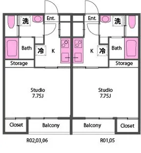 カーサ グリス【1階】の間取り