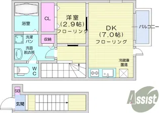 ロジュマン北仙台【2階】の間取り