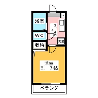 ジュネス横地【1階】の間取り