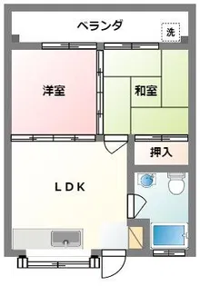 大和コーポB棟【4階】の間取り