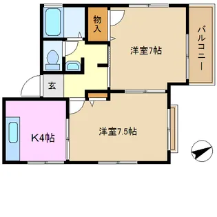 シャトーシマ【2階】の間取り