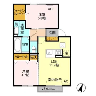 シェノン子安【2階】の間取り
