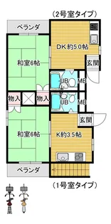 大東千船マンション【3階】の間取り