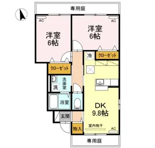 徳島県阿南市福村町南筋【アパート】の間取り