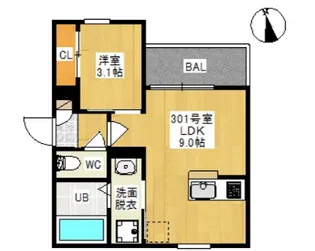 REGALEST JM 青江【3階】の間取り