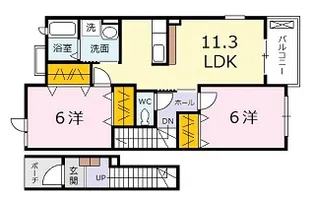 広島県広島市安佐北区三入2【アパート】の間取り