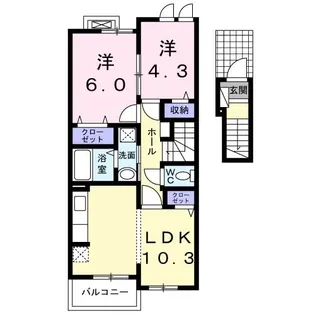 三重県名張市南町【アパート】の間取り