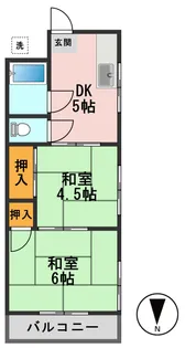 2DKの間取り画像