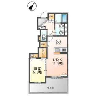 1LDKの間取り画像