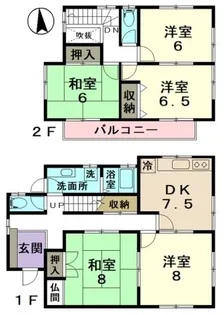 岐阜県多治見市市之倉町13【一戸建】の間取り