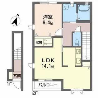 ビューハイツ山崎町B【2階】の間取り