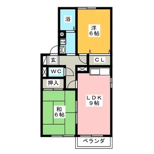 セジュール宝町 B棟【2階】の間取り