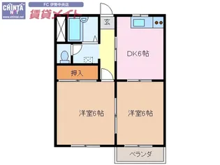 ウッディーベルA棟【2階】の間取り