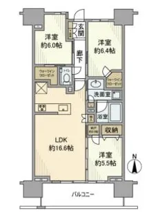 プラウドタワー清澄白河【13階】の間取り