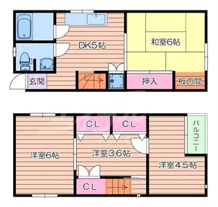 大阪府吹田市千里山東1【アパート】の間取り