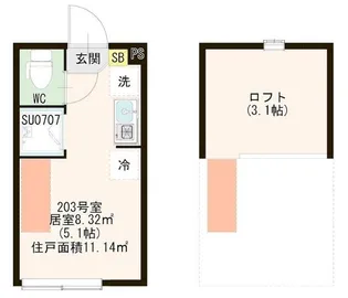 ハーモニーテラス上板橋II【2階】の間取り