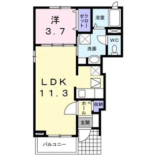 アルカンシエル大園【1階】の間取り