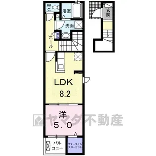 フルールドリブラン【2階】の間取り