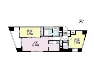 THEパームス代々木上原コスモテラス【5階】の間取り